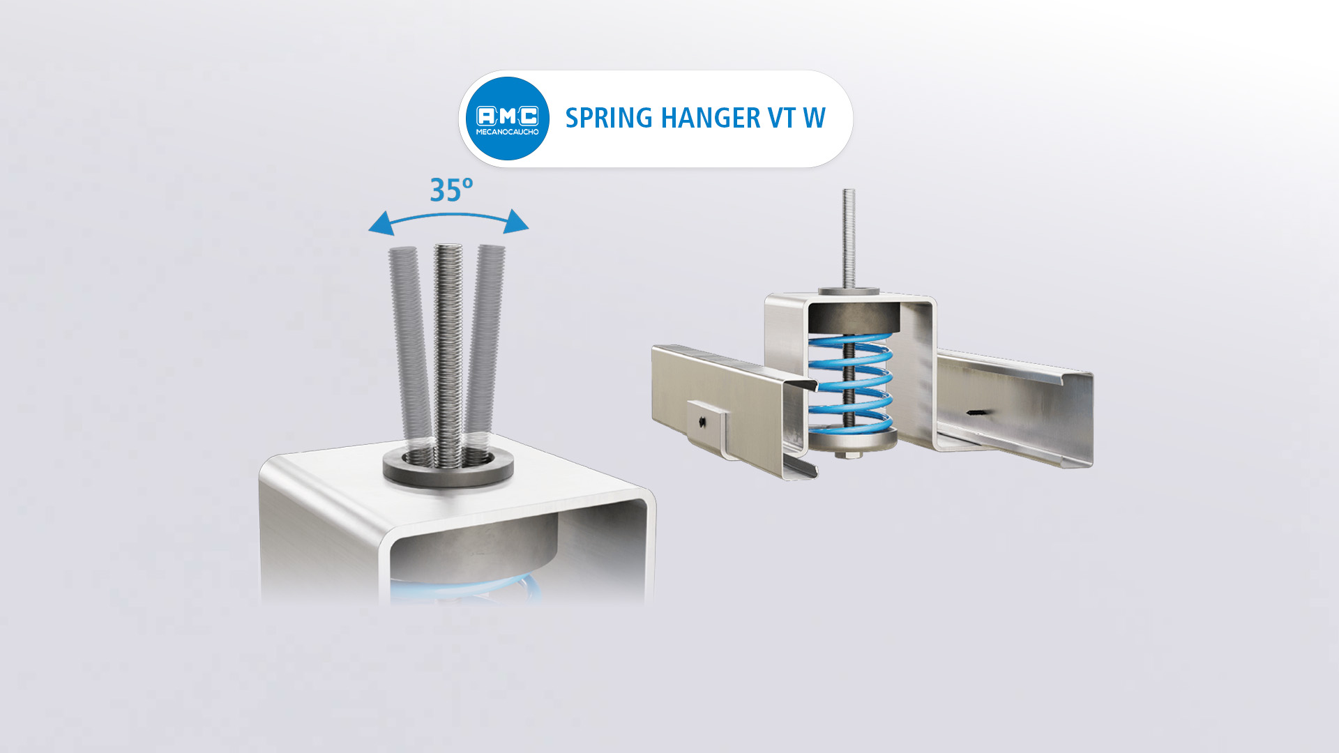 AMC MECANOCAUCHO® INTRODUCES THE NEW VT W SPRING HANGERS RANGE FOR CEILINGS WITH REDUCED HEIGHT