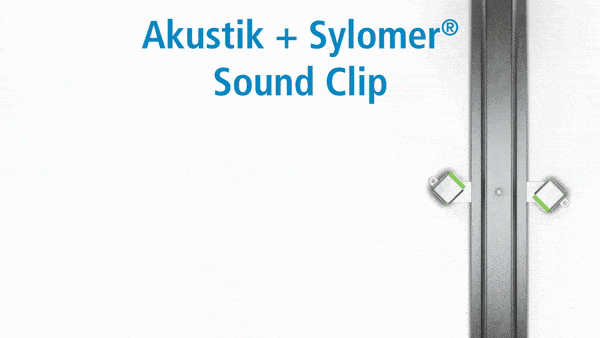 Akustik + Sylomer® Schallschutzabhänger “Sound Clip”.