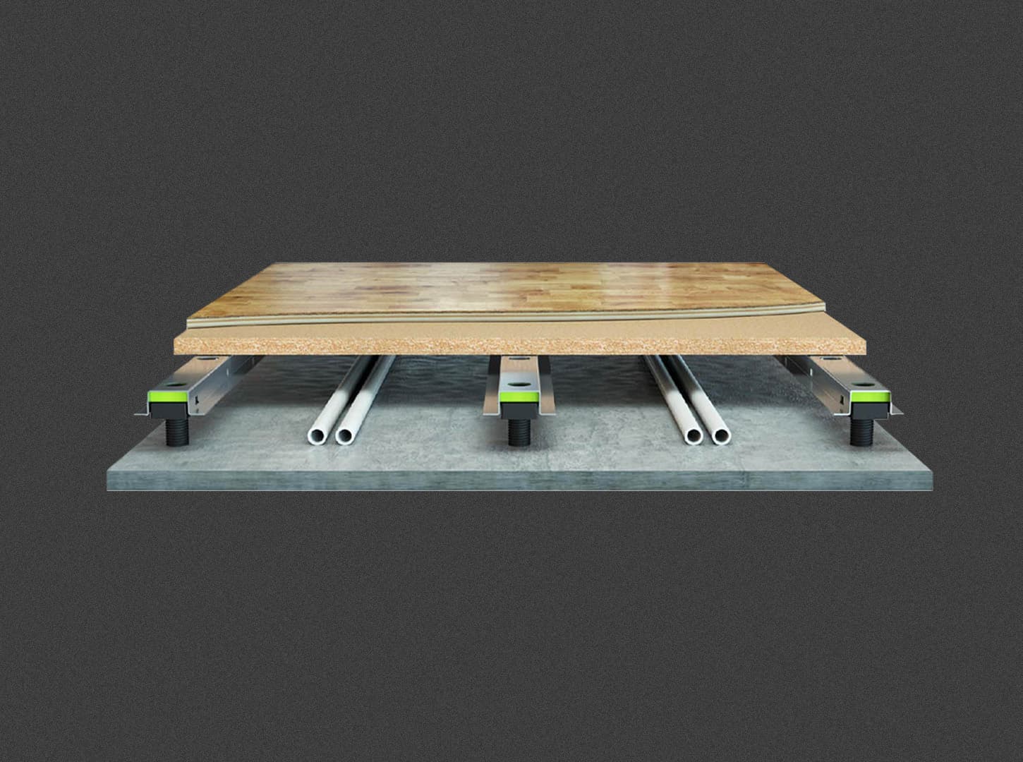 Acoustic and technical floor Granab