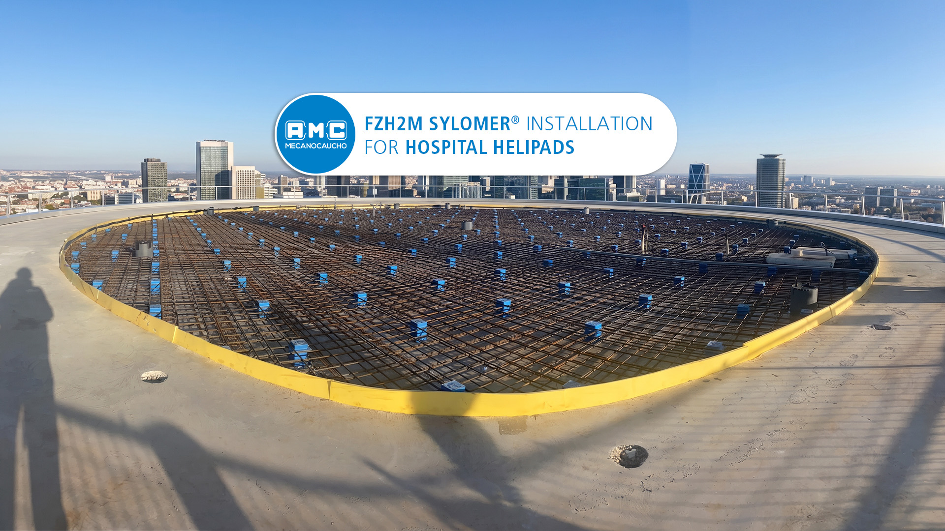 INSTALLATION OF FZH2M+SYLOMER® MOUNTS FOR THE VIBRATION ISOLATION OF HOSPITAL HELIPADS